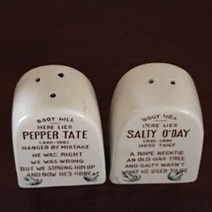 Vintage Salt And Pepper Shakers “Tomb Stones”